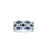 Sapphire & Diamond Pave Band
