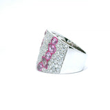 Pink Sapphire & Diamond Band