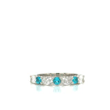 Paraiba & Diamond 7-Stone Band