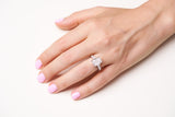 3 Carat Elongated Cushion & Tapered Baguette Diamond Ring