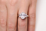 Oval & Half Moon Diamond Engagement Ring