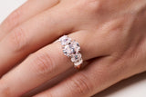 Graduated Oval Diamond Engagement Ring