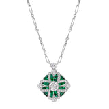 Emerald & Diamond Art-Deco Inspired Pendant