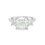 Square Cushion Three-Stone Diamond Engagement Ring