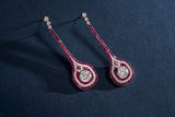 Art-Deco Inspired Ruby and Diamond Drop Earrings
