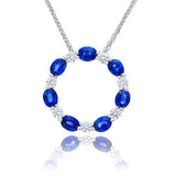 ETERNITY  Pendant BLUE SAPPHIRES & DIAMONDS or...