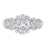 Graduated Oval Diamond Engagement Ring