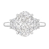 Oval & Half Moon Diamond Engagement Ring
