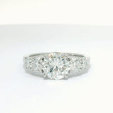 Round Brilliant Graduated Diamond Engagement Ring