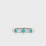 Paraiba & Diamond 7-Stone Band