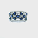 Sapphire & Diamond Checkerboard Band SOLD