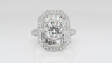 Art Deco-Inspired Round Brilliant & Baguette Shield Ring