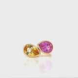 Pink and Yellow Sapphire Ring