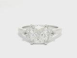 Square Cushion & Marquise Accent Diamond Engagement Ring