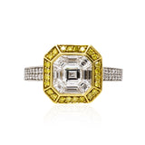 Invisible-Set Colorless & Fancy Yellow Diamond Ring