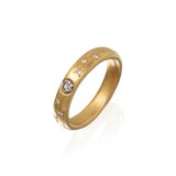 18k rose gold , 6 diamonds 0.03 cttw. G-H color, SI1 clarity, 1 diamond 0.14 carat natural fancy brown, SI1 clarity ( 0.17 ct total).