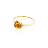 Citrene cushion cabachon ring, 14k yg (aptw 1.8cts)