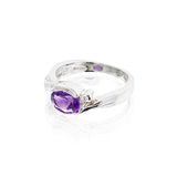 14KT Semi Bezel Amethyst Ring