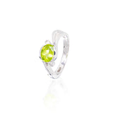 OVAL SHAPED PERIODT RING WITH 2 DIAMONDS.03CTW.