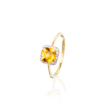 Citrine and Diamond Ring