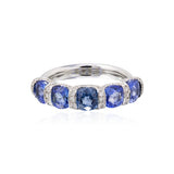 5-Stone Sapphire & Diamond Pave Ring