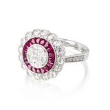 Diamond and Ruby Halo Ring