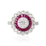 Diamond and Ruby Halo Ring