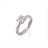 14KT White Gold Round Diamond Bouquet Ring