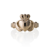14kt rose gold claddagh ring, 12.8mm, finger size 6.