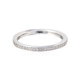 Ladies 18KT White Gold and Diamond Partial Wedding Band