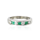 Diamond & Emerald Channel Set Partway Band