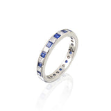 Channel Set Diamond & Sapphire Eternity Band