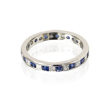 LADIES PLATINUM SAP & DIAMOND STONES ARE PRINCESS CUT  RING, ETERNITY 15S .86CTW., 15 D.73CTTW.