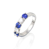 5-Stone Diamond & Sapphire "U" Band