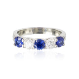 5-Stone Diamond & Sapphire "U" Band