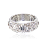 18K WHITE GOLD diamond ,d. 0.14 TWT and 0.90 BAGUETTE DIAMONDS