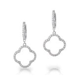Diamond Clover Drop Earrings