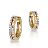 Double Row Diamond Pave Huggie Earrings