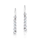 STRAIGHTLINE DIAMOND DROP EARRING, 18KT WG. 6 DIAMONDS SET IN EACH DROP, 0.90CTTW. F-G/VS1. TUBE SET