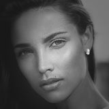 huggie earrings stamped 750, ( 18kt)  white gold stamped Piaget, .18CTTW