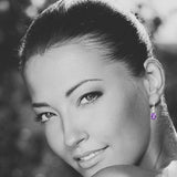 Checkerboard Amethyst Drop Earrings