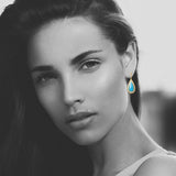 Turquoise & Diamond Drop Earrings
