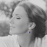 Lapis & Diamond Drop Earrings