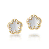 Rose Gold, 18KT Earrings, With Mother Of Pearl and Diamonds