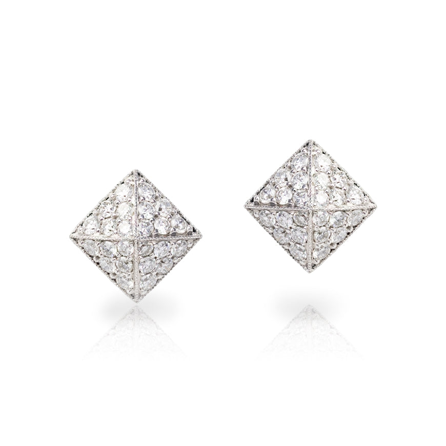 Diamond Pyramid Stud Earrings – Addessi Jewelers