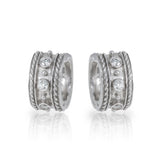 Bezel Set Braided Huggies