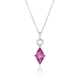 Pink Tourmaline, Kite Shaped with diamond bale, 18kt wg.
3.24 ct PT