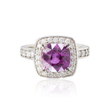 Cushion Pink Sapphire & Diamond Ring