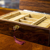 Walnut Jewelry Box with Twisted Pattern Inlaid design