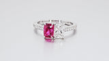 Man-Sin Burmese Spinel & Diamond Twin Ring
